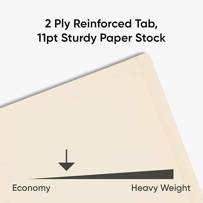 Smead Heavyweight End Tab Fastener File Folder, Shelf-Master® Reinforced Straight-Cut Tab, 2 Fasteners, Letter Size, Manila, 50 per Box (34215) - Image 5