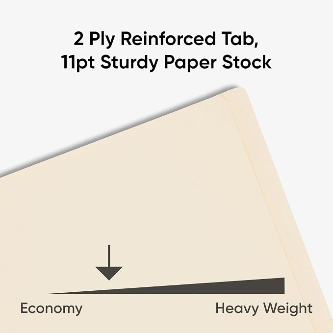 Smead Heavyweight End Tab Fastener File Folder,Shelf-Master® Reinforced Straight-Cut Tab,2 Fasteners,Letter Size,Manila,50 per Box (34215),(Pack of 5) - Image 5