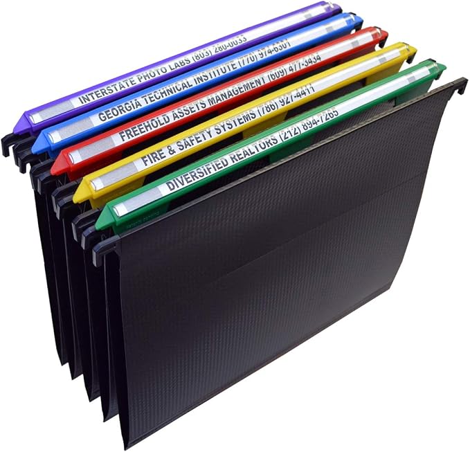 Ultimate Office MagniFile V-Bottom Hanging File Folders, Set of 5 Assorted | 11" Magnified Lens DOUBLES The Size of File Titles to FIND FILES FAST and Allows for Longer File Descriptions. Letter Size by UltimateOffice