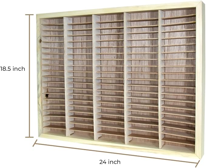 Kingdom LW100 5 x 20 Unfinished Wood Cassette Rack, 100 Capacity - Image 2