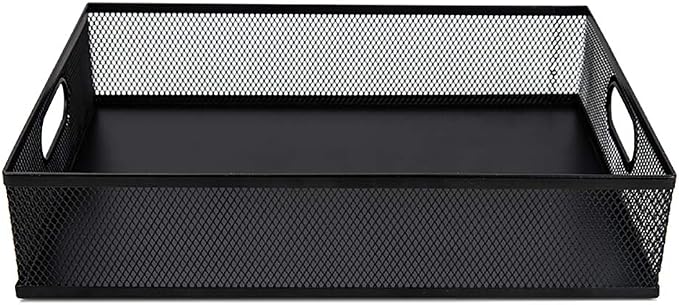 Paper Letter Tray Stackable Desktop File Document Organizer Metal Mesh Collection Office Desk Accessories Black - Image 4