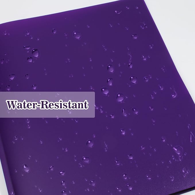 12-Pack Plastic Folders with Pockets and Prongs, 2-Pocket Poly Folders with 3 Fasteners Holds 8-1/2" x 11" Paper for School/Office/Home, Purple - Image 4