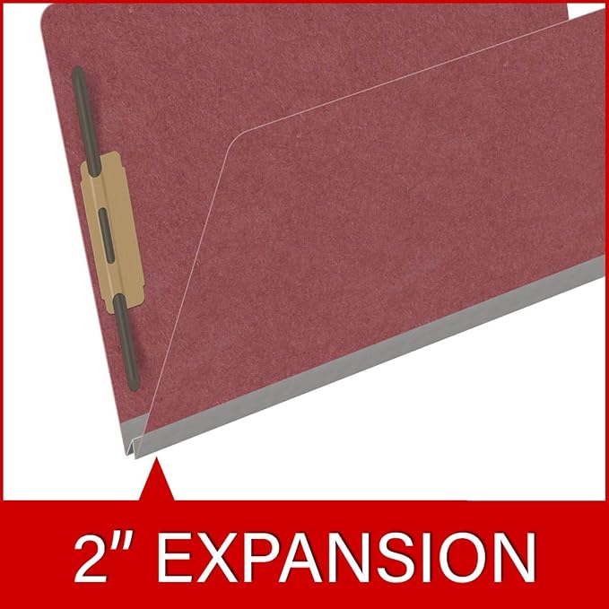 25 Pt. Pressboard Classification Folders, 2/5 Cut ROC Top Tab, Legal Size, No Dividers, Dark Red (Box of 25) - Image 7