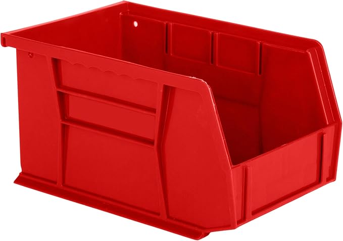 HE HUDSON EXCHANGE 9.5" x 6" x 5" (6 Pack) Plastic Stackable Storage Bin, Red - Image 2