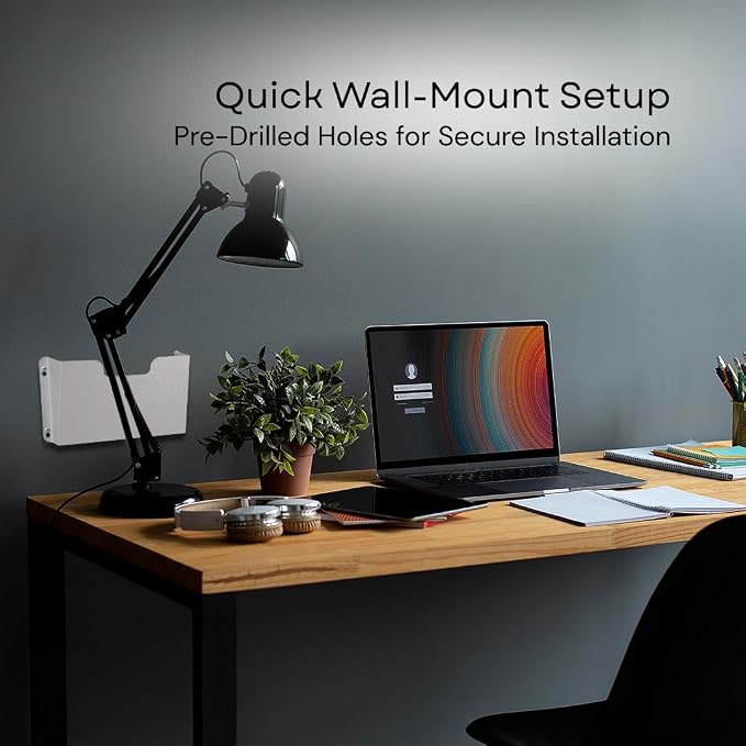 DR POCKET RACK Wall Mount File Holder, Single Pocket Letter Size, Black Metal, Office Document Organizer (Graywhite) - Image 5