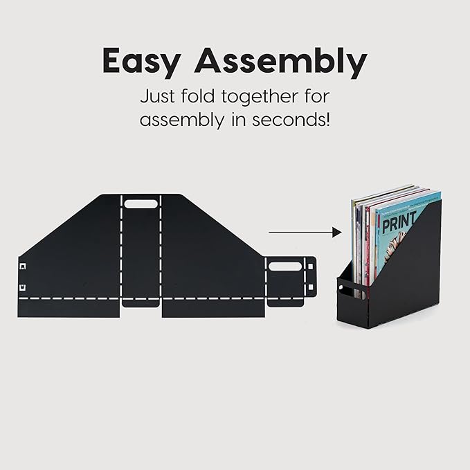 IRIS USA 6-Pack Magazine Holder Organizer, Black | Keep magazines, documents, and reading materials organized with compact desktop storage for home offices and everyday spaces - Image 4
