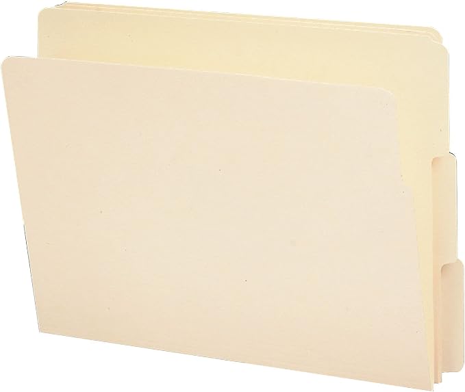 Smead End Tab File Folder, Shelf-Master Reinforced 1/3-Cut Tab, Letter Size, Manila, 100 per Box (24134) | Premium manila stock, double-thick reinforced tab, embossed labeling lines, for medical, dental, and office shelf filing - Image 4
