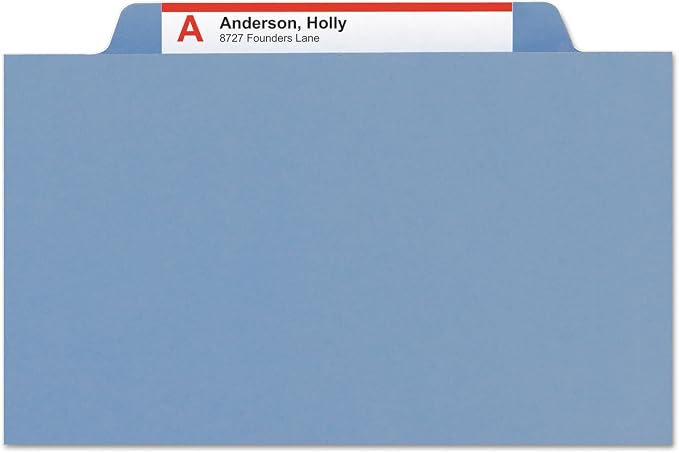 Smead Classification Folder with Prongs, 2 Dividers, 2" Fasteners, Letter Size, for Documents Organization, Durable File Organizer for Home, School or Office, Blue (14001) - Image 7