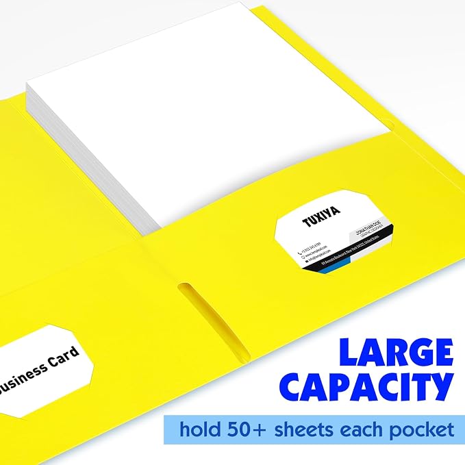 TUXIYA Folders with Pockets, 2 Pocket Folders 110 Pack, Assorted 10 Colors, Letter Size Thick Paper Pocket Folder for School Office Business Home - Image 5