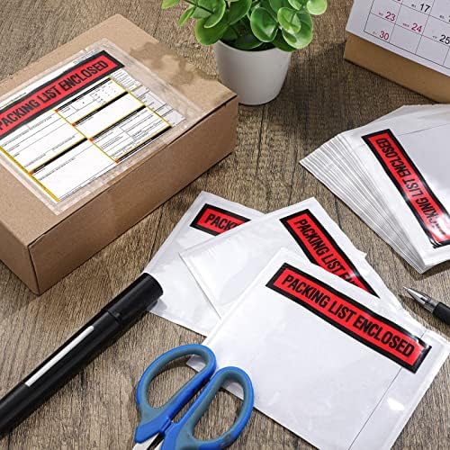 Teling 1000 Pcs Packing List Envelopes Clear Adhesive,Red,4.5"X 5.5" - Image 6