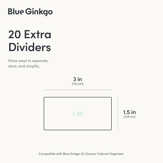 Blue Ginkgo 20-Drawer Cabinet Dividers, 20-Pack - Image 2