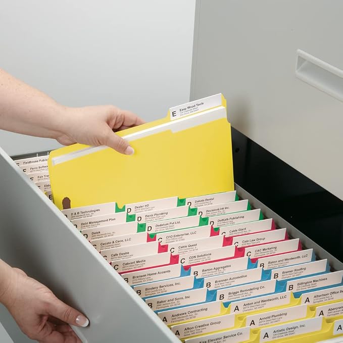 Smead Fastener File Folders, Reinforced 1/3-Cut Tabs, 2 Fasteners, Letter Size, Assorted Coolors, 50 per Box (11975) - Image 7