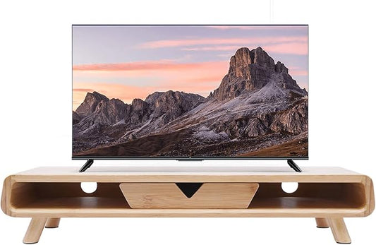 Bamboo Monitor Stand Riser Exquisite Monitor Stand with Drawer Ergonomic Height Wood Monitor Stand, No Assembly Required by Unknown