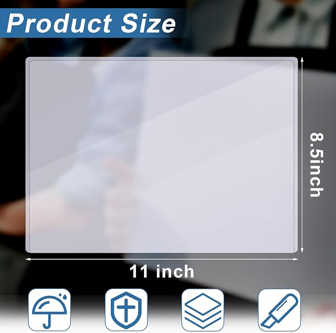50 Pcs Rigid Print Protectors 8.5x11 25mil Clear Hard Sleeves - Image 3