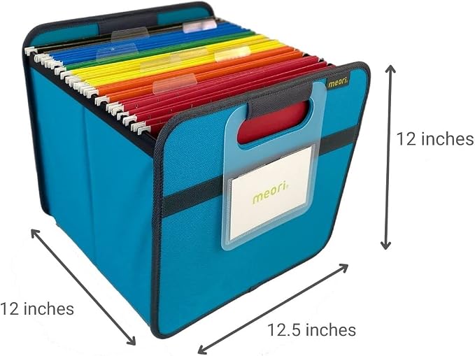 meori Foldable Storage File Box w/ Hanging Rails Rewritable Label Fabric … - Image 2