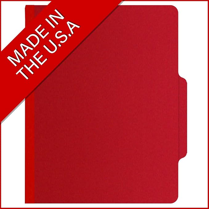 25 Pt. Pressboard Classification Folders, 2/5 Cut ROC Top Tab, Letter Size, No Dividers, Deep Red (Box of 25) - Image 5