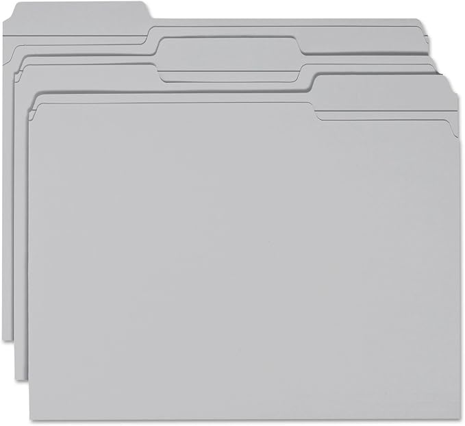 Smead File Folder, Reinforced 1/3-Cut Tab, Letter Size, Gray, 100 per Box (12334) - Image 3