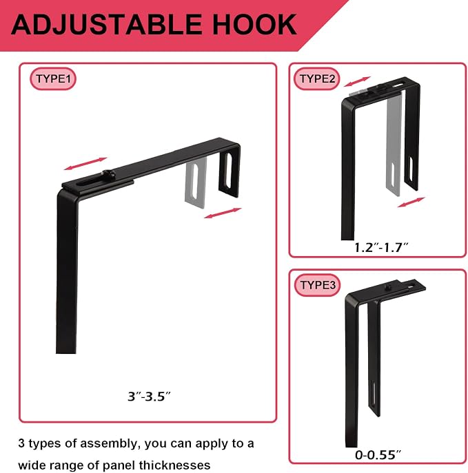 6-Tier Hanging File Organizer Office Cubicle Accessories for Work Organizer Wall Mount File Holder for Mails Folders Papers Magazine Organization, Black - Image 5
