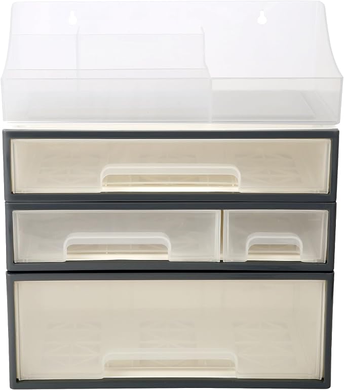 Medicine & Makeup Organizer, Cosmetic & Kitchen Spice Storage - 4 Drawer, 5 Slot Transparent Desktop Stationery Organizer by ROSELIFE