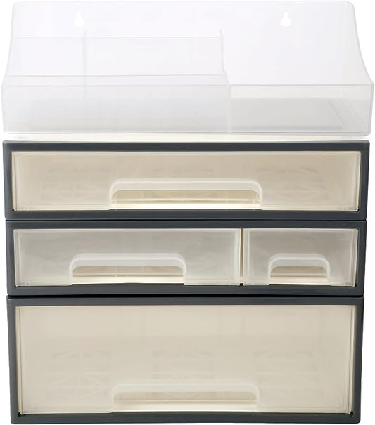 Medicine & Makeup Organizer, Cosmetic & Kitchen Spice Storage - 4 Drawer, 5 Slot Transparent Desktop Stationery Organizer by ROSELIFE