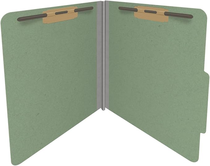 Top Tab Pressboard Folders, Letter Size, 2" exp, Fasteners Pos #1 & #3, Green (Box of 25) - Image 4