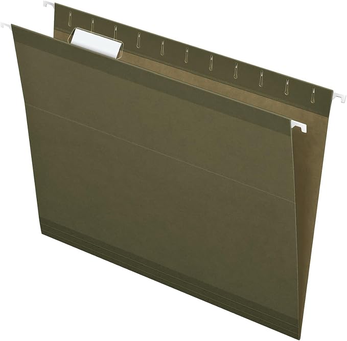Pendaflex Hanging File Folders Letter Size - 100 Pack - 1/5 Cut Adjustable Tabs - Green Bulk File Folders with Tabs 8.5 X 11 Inches - Image 4