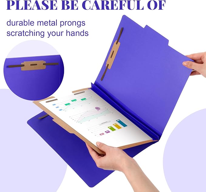 Skyygemm 24 Pcs Classification Folder Letter Size, 1 Divider,Purple | Back to School Supplies, File Organizer with Fastener, Expanding File Organizer Bulk for Office Employee, Staff, Teacher - Image 4