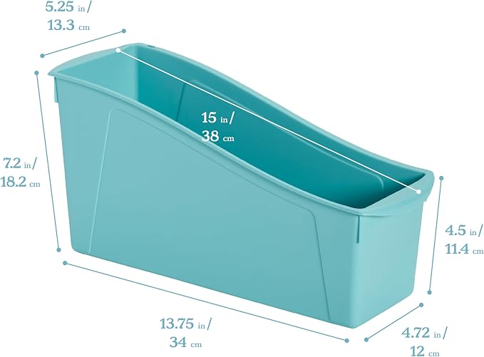 ECR4Kids Linking Plastic Storage Book Bin, Multipurpose Organization, Contemporary, 10-Piece - Image 2