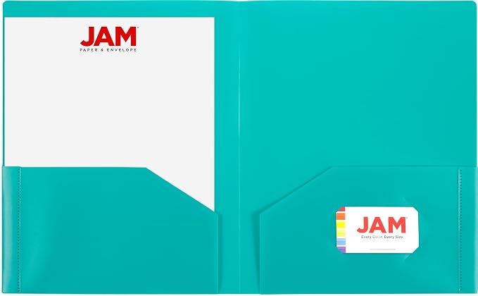 JAM PAPER Heavy Duty Plastic 2 Pocket Extra Tough School Folders - Assorted Fashion Colors - Bulk 144 Folders/Box (24 Assorted Packs of 6) - Image 4