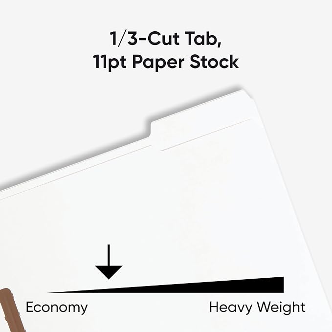 Smead Fastener File Folders, Reinforced 1/3-Cut Tabs, 2 Fasteners, Letter Size, White, 50 per Box (12840) - Image 4