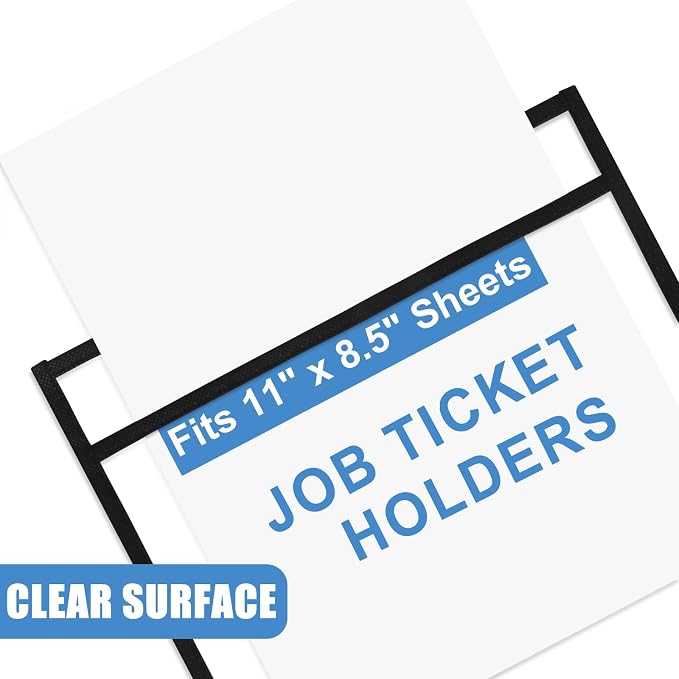 Heavy Duty Dry Erase Pockets 8.5x11, Plastic Paper Sleeves Job Ticket Holder 50 Pack Clear Sheet Protectors 8.5 x 11 Clear Document Sleeves for Shop Office Classroom Home, Black - Image 5