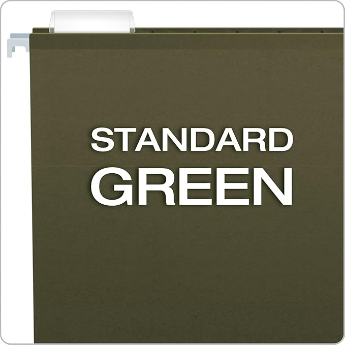 Pendaflex Hanging File Folders Letter Size - 100 Pack - 1/5 Cut Adjustable Tabs - Green Bulk File Folders with Tabs 8.5 X 11 Inches - Image 5