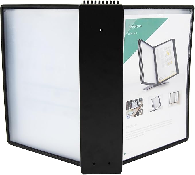 Tarifold Wall Mount Reference System, 10 Pockets, Easy-Load Design, Black | 10 Double-Sided Polypropylene Pockets, Holds 20 Letter-Size Sheets, Sturdy Wall-Mount Bracket, Quick and Easy to Install - Image 3
