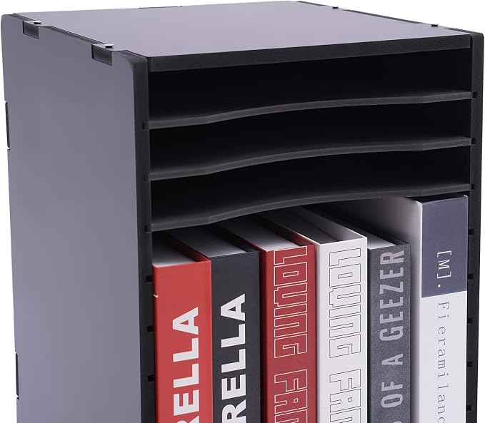 Desk File Organizer, 11 Slots Vertical Desktop Sorter Paper Sorter Organizer with Removable Shelf Document Storage Rack Document Holder for Home Office School Black - Image 6