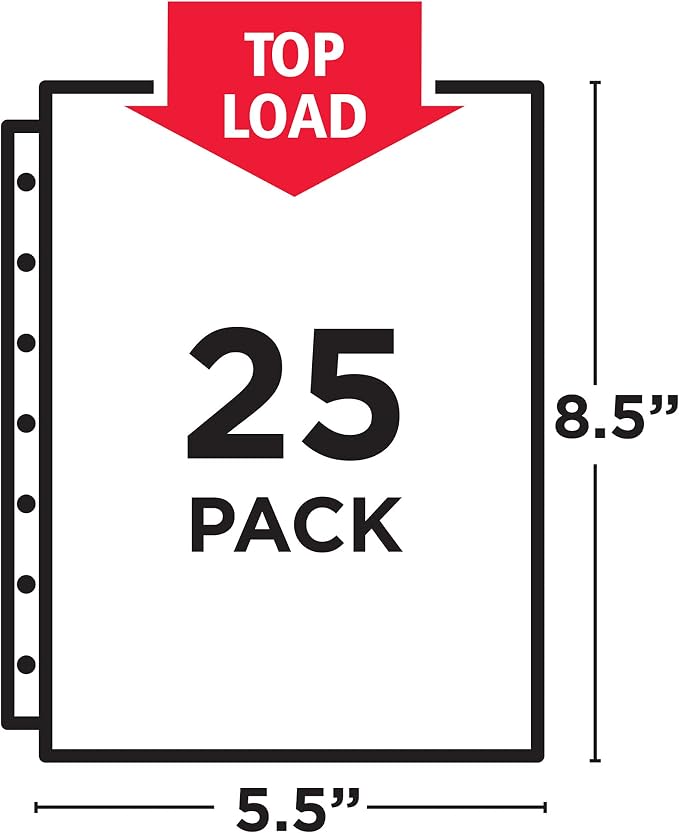 Avery Diamond Clear Heavyweight Sheet Protectors for Mini Binders, Holds 8.5" x 5.5" Sheets, 25ct (77004) - Image 4