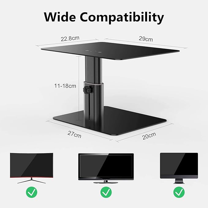Nillkin Monitor Stand for Desk, Adjustable Height Computer Monitor Stand | Ergonomic Aluminum Computer Stand for Desktop | iMac, Studio Display XDR, Dell, HP, Lenovo, Other Screen Display | Black - Image 6