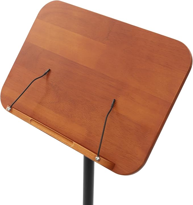 Sheet Music Stand & Desktop Book Stand, Music Book Holder Stand,Wooden Portable Sheet Music Table Stand Height Adjustable from 15.8-39.4in with Book Stand Support - Image 4