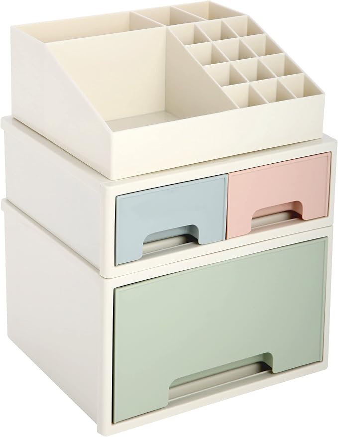 Desktop Organizer, Stationery Organizer Box, Pen/Pencil, Remote Control, Office Supplies, Business Card Holder, Free Combination, [TAF-11] w/ 3 Drawers + 16 Slots - Image 8