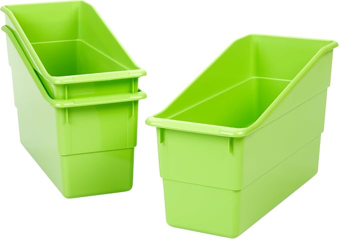 Really Good Stuff Durable Book & Binder Holders, 12-Pack, Green Neon | 5.5" x 12.5" x 7.5", Classroom Organization, Storage Solution, Sturdy & Versatile - Image 5