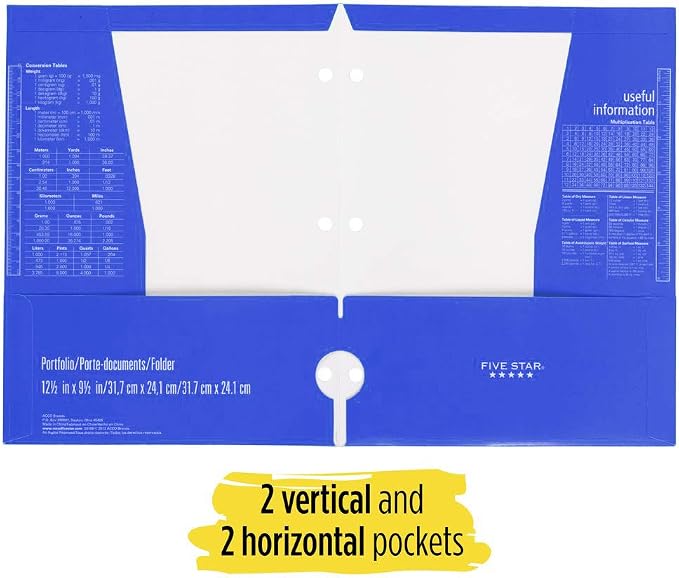 Five Star 4 Pocket Paper Folders, Assorted Colors, 12 Pack (52150) - Image 3