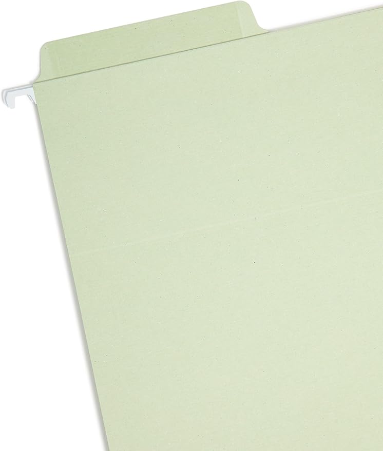 Smead Erasable FasTab Hanging File Folder, 1/3-Cut Built-in Tab, Letter Size, Moss, 20 per Box (64032) - Image 3