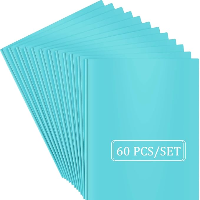 ViVin 12 Pack Plastic Folders with Pockets and Prongs, Heavy Duty 2 Pocket Folders with 3-Prong Fasteners, Poly File Holds 8-1/2" x 11" Paper for School Office Home (Lake Blue) - Image 6