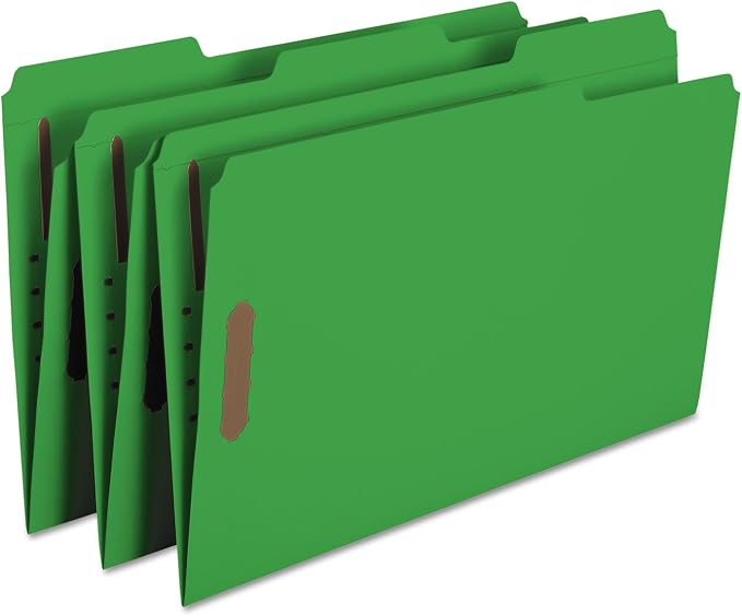 Smead Fastener File Folder, 2 Fasteners, Reinforced 1/3-Cut Tab, Legal Size, Green, 50 per Box (17140) (Pack of 1) - Image 3