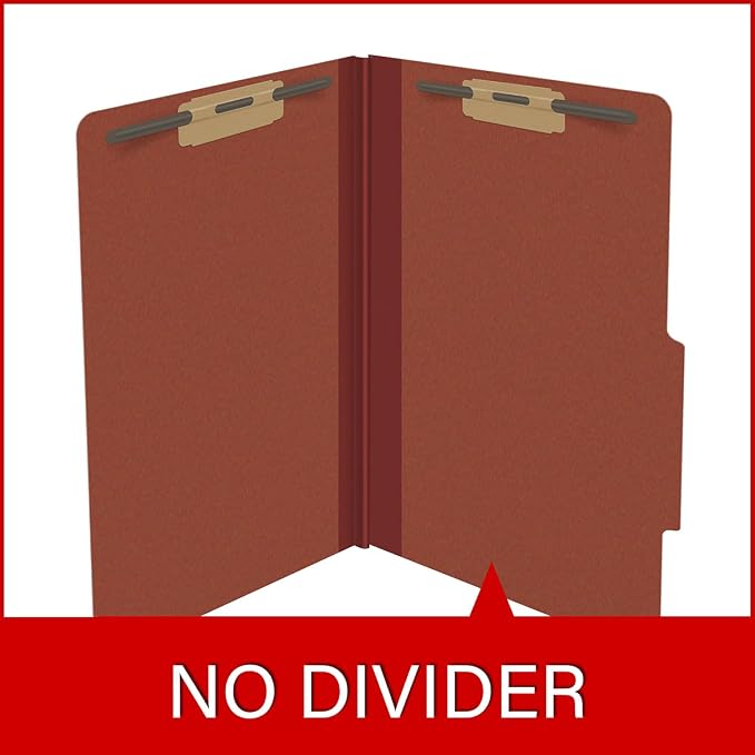 25 Pt. Pressboard Classification Folders, 2/5 Cut ROC Top Tab, Legal Size, No Dividers, Brick Red (Box of 25) - Image 8