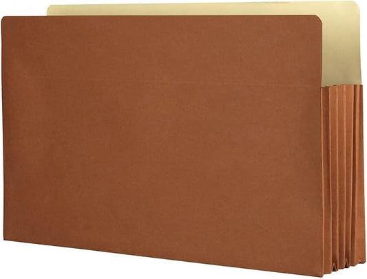 The File King 3.5" Expanding Accordion File Folder, Letter Size, Box of 50 | Red Rope Exterior | Manila Interior | Straight-Cut Tab | Fits 8.5" x 11" Documents | Made in USA by TheFileKing