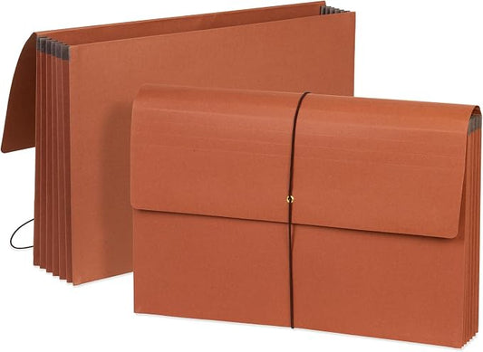 Blue Summit Supplies 10 Redrope Expanding File Wallets, Legal, 5.25" Brown | 5.25 in expansion, string closure, legal size, for documents, files, and travel filing by BlueSummitSupplies