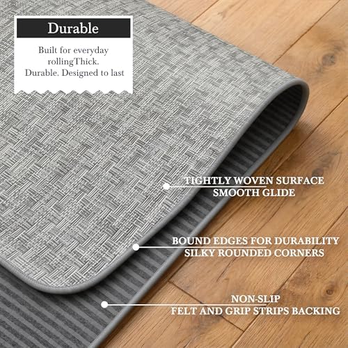 Aothia Textilene Chair Mat for Hardwood Floors - Heavy Duty Non-Slip Desk Floor Protector, Durable PVC & Polyester Blend, Easy to Clean, Ideal for Home Office (36"x47", Dark Grey) - Image 6