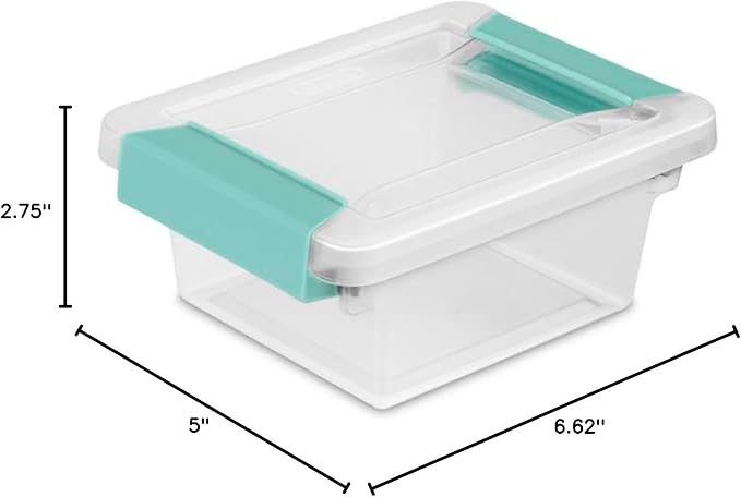 Sterilite 18-Pack Clip Box, Stackable Clear Plastic Bins with Latching Lids, Mini - Writing, Arts or Crafts Supplies Storage Containers for Home, Office, Classroom and Workshop Organization - Image 2