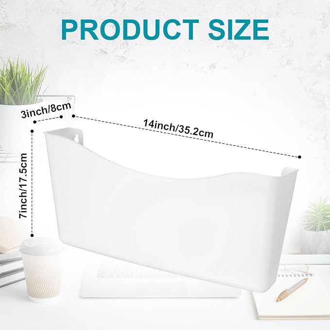 Colarr 12 Pcs Expandable Pocket Wall File Set Plastic Wall Mountable Space Saving Files Office Wall Organizer Wall Mount File Holder Wall Hanging File Organizer for Mail Letter Magazine (White) - Image 2