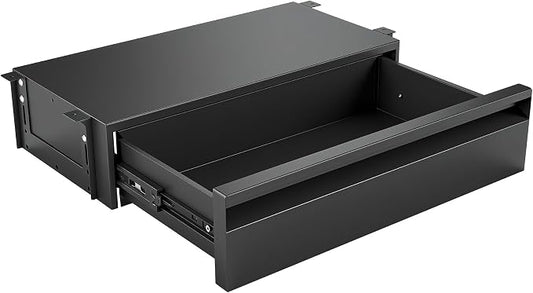 POPMOON 16.6 inch Under Desk Drawer, Adjustable Pull Out Storage Organizer | Carbon Steel Under Table Drawer with Silent Smooth Slide Rails for Office & Home, Adjustable Height, Each Hold 33 lbs by POPMOON